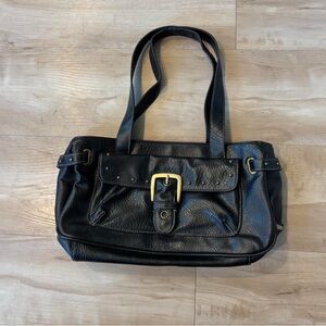 Elegant Black Leather Tote Bag